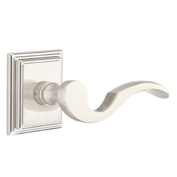 Emtek 8261-C-US15 Cortina Door Lever Privacy Set With Wilshire Rosette Satin Nickel