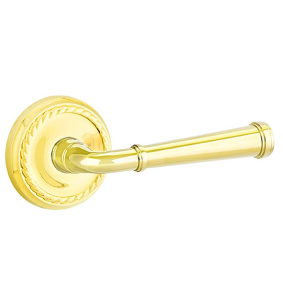 Emtek 8051-ME-US3 Merrimack Door Lever Dummy Set With Rope Rosette Polished Brass