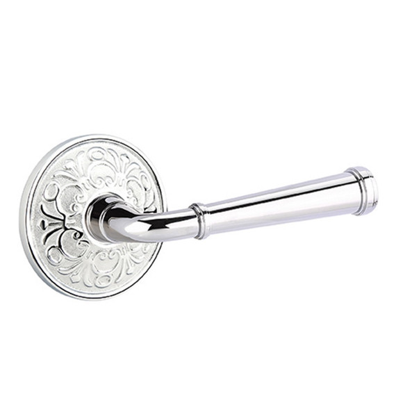 Emtek 8056-ME-US26 Merrimack Door Lever Dummy Set With Lancaster Rosette Polished Chrome