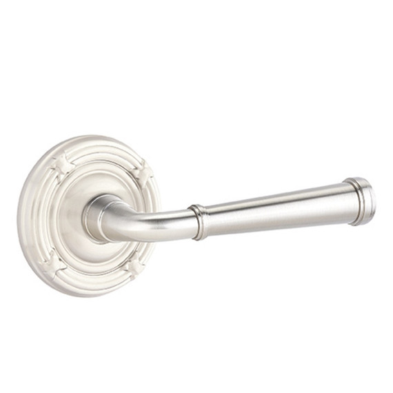 Emtek 8057-ME-US15 Merrimack Door Lever Dummy Set With Ribbon & Reed Rosette Satin Nickel