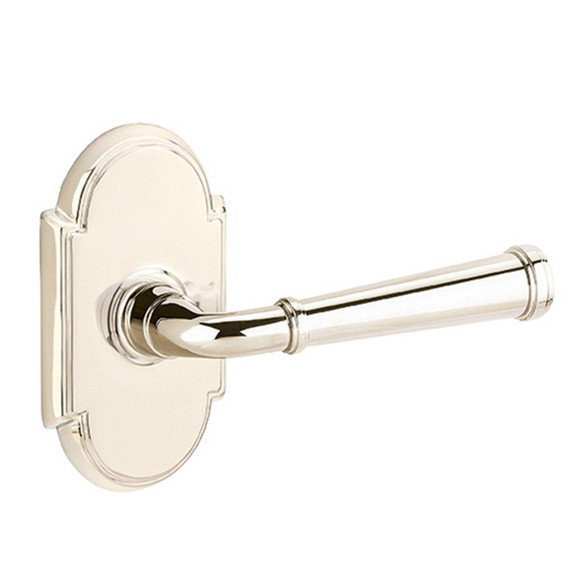 Emtek 8058-ME-US14 Merrimack Door Lever Dummy Set With #8 Rosette Polished Nickel