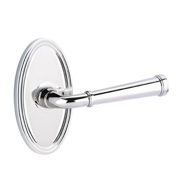 Emtek 8520-ME-US26 Merrimack Door Lever Dummy Set With Oval Rosette Polished Chrome