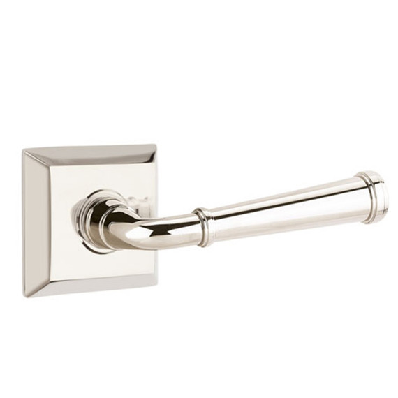 Emtek 8531-ME-US14 Merrimack Door Lever Dummy Set With Quincy Rosette Polished Nickel
