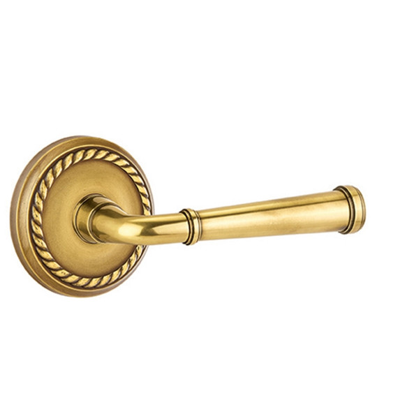 Emtek 8101-ME-US7 Merrimack Door Lever Passage Set With Rope Rosette French Antique