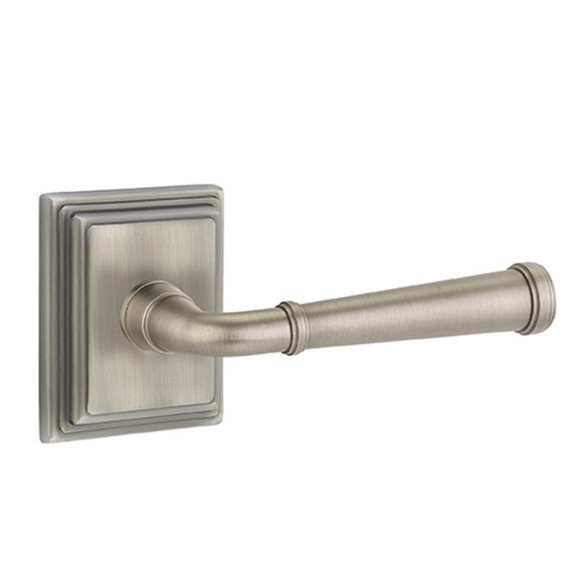 Emtek 8161-ME-US15A Merrimack Door Lever Passage Set With Wilshire Rosette Pewter