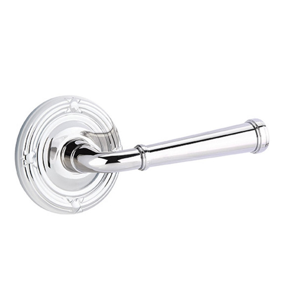 Emtek 8207-ME-US26 Merrimack Door Lever Privacy Set With Ribbon & Reed Rosette Polished Chrome