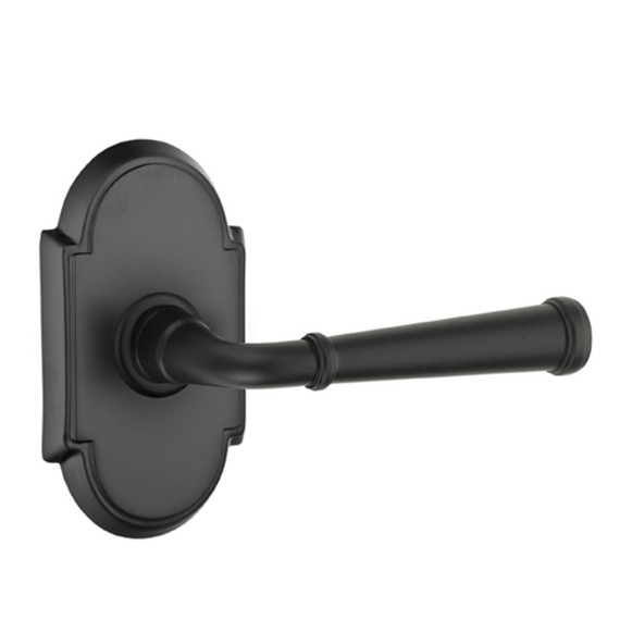 Emtek 8208-ME-US19 Merrimack Door Lever Privacy Set With #8 Rosette Flat Black