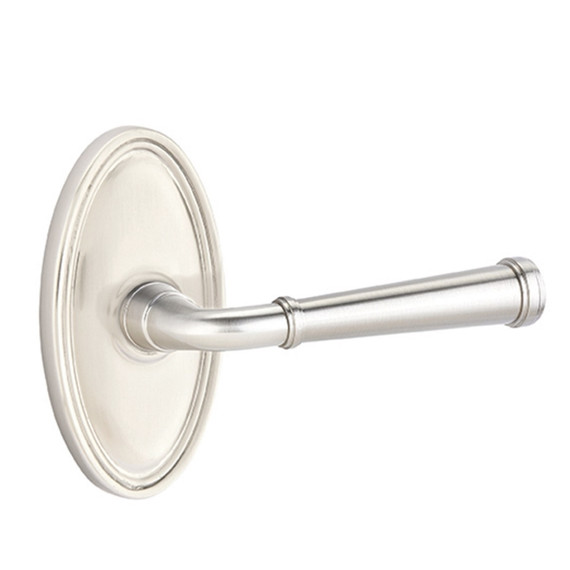 Emtek 8220-ME-US15 Merrimack Door Lever Privacy Set With Oval Rosette Satin Nickel