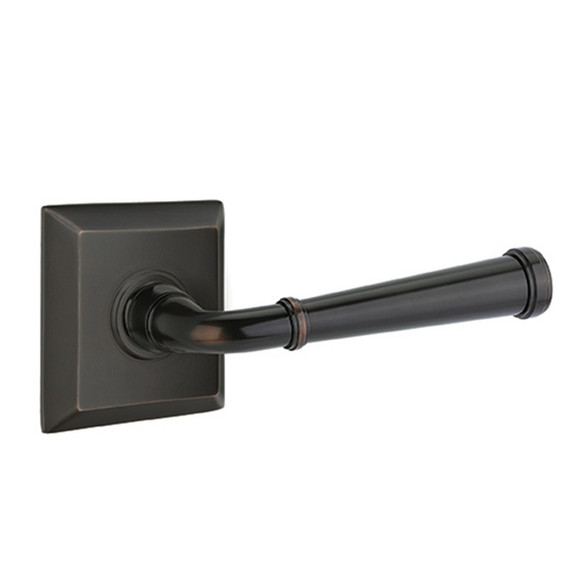 Emtek 8231-ME-US10B Merrimack Door Lever Privacy Set With Quincy Rosette Oil Rubbed Bronze