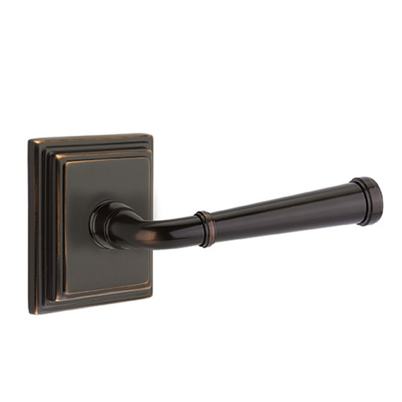 Emtek 8261-ME-US10B Merrimack Door Lever Privacy Set With Wilshire Rosette Oil Rubbed Bronze