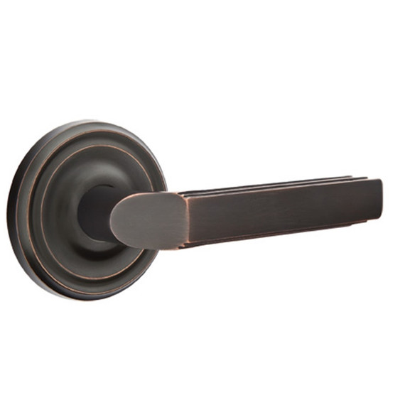 Emtek 8050-M-US10B Milano Door Lever Dummy Set With Regular Rosette Oil Rubbed Bronze