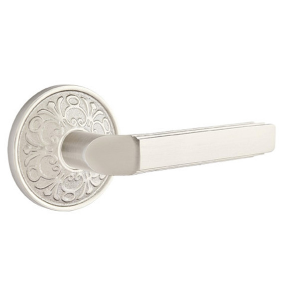 Emtek 8056-M-US15 Milano Door Lever Dummy Set With Lancaster Rosette Satin Nickel