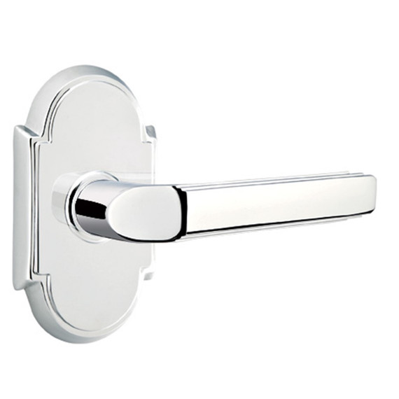 Emtek 8058-M-US26 Milano Door Lever Dummy Set With #8 Rosette Polished Chrome