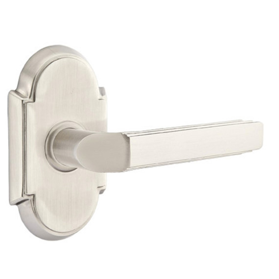 Emtek 8208-M-US15 Milano Door Lever Privacy Set With #8 Rosette Satin Nickel