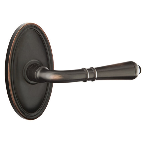 Emtek 8520-T-US10B Turino Door Lever Dummy Set With Oval Rosette Oil Rubbed Bronze