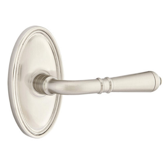 Emtek 8520-T-US15 Turino Door Lever Dummy Set With Oval Rosette Satin Nickel