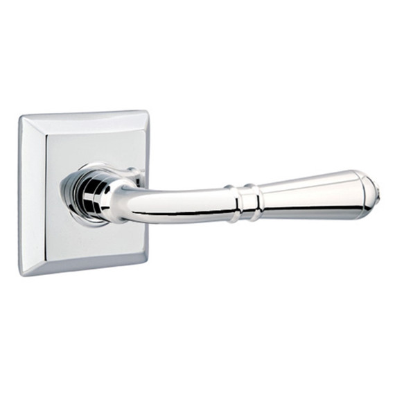 Emtek 8531-T-US26 Turino Door Lever Dummy Set With Quincy Rosette Polished Chrome