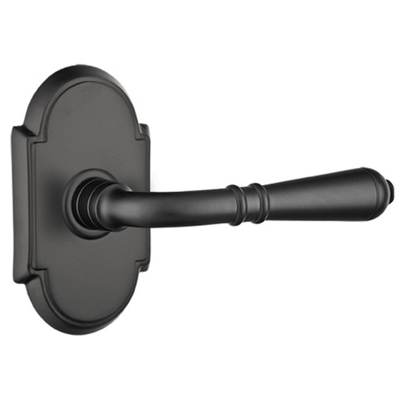 Emtek 8108-T-US19 Turino Door Lever Passage Set With #8 Rosette Flat Black