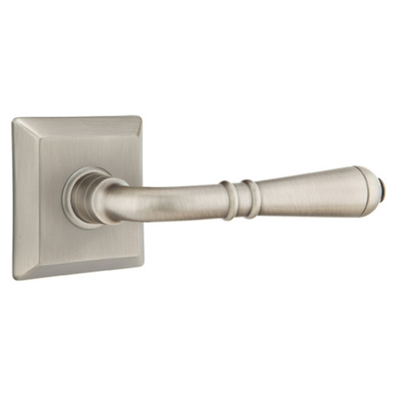 Emtek 8131-T-US15A Turino Door Lever Passage Set With Quincy Rosette Pewter