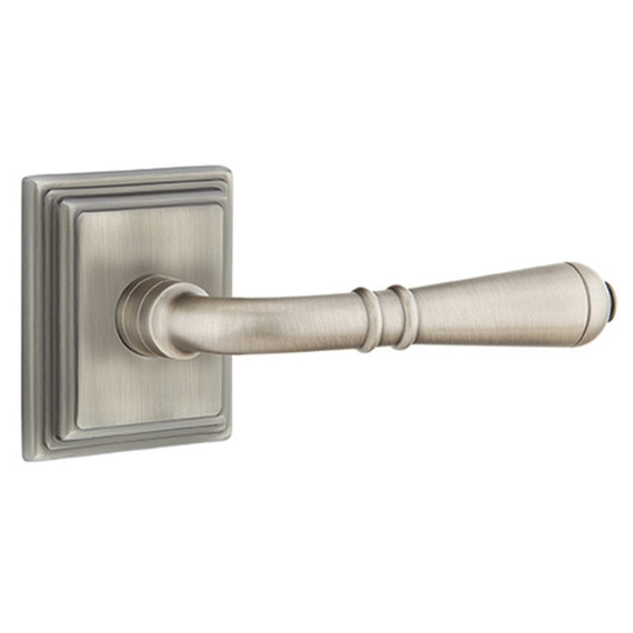 Emtek 8161-T-US15A Turino Door Lever Passage Set With Wilshire Rosette Pewter