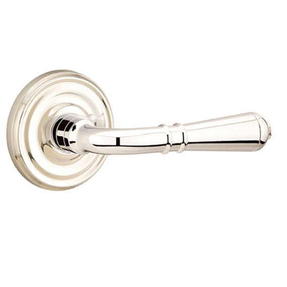 Emtek 8200-T-US14 Turino Door Lever Privacy Set With Regular Rosette Polished Nickel