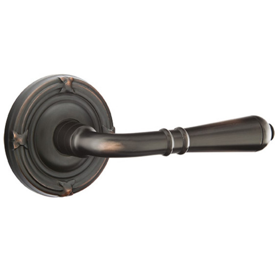 Emtek 8207-T-US10B Turino Door Lever Privacy Set With Ribbon & Reed Rosette Oil Rubbed Bronze