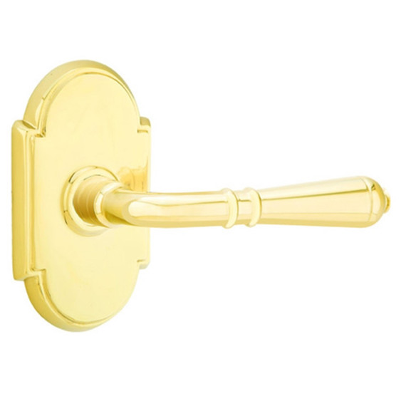 Emtek 8208-T-US3 Turino Door Lever Privacy Set With #8 Rosette Polished Brass