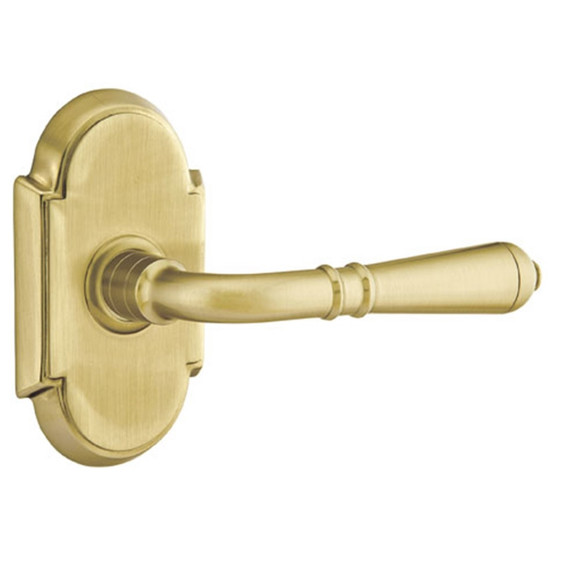 Emtek 8208-T-US4 Turino Door Lever Privacy Set With #8 Rosette Satin Brass