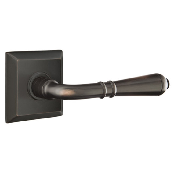 Emtek 8231-T-US10B Turino Door Lever Privacy Set With Quincy Rosette Oil Rubbed Bronze