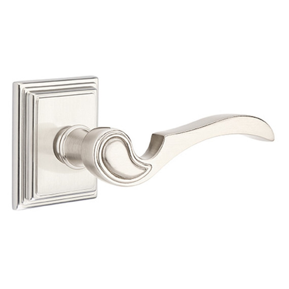 Emtek 8561-CV-US15 Coventry Door Lever Dummy Set With Wilshire Rosette Satin Nickel