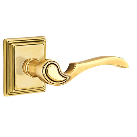Emtek 8561-CV-US7 Coventry Door Lever Dummy Set With Wilshire Rosette French Antique