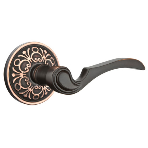 Emtek 8206-CV-US10B Coventry Door Lever Privacy Set With Lancaster Rosette Oil Rubbed Bronze