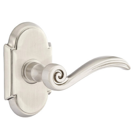Emtek 8058-EN-US15 Elan Door Lever Dummy Set With #8 Rosette Satin Nickel