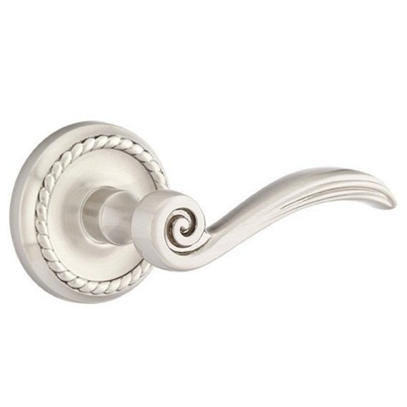 Emtek 8101-EN-US15 Elan Door Lever Passage Set With Rope Rosette Satin Nickel