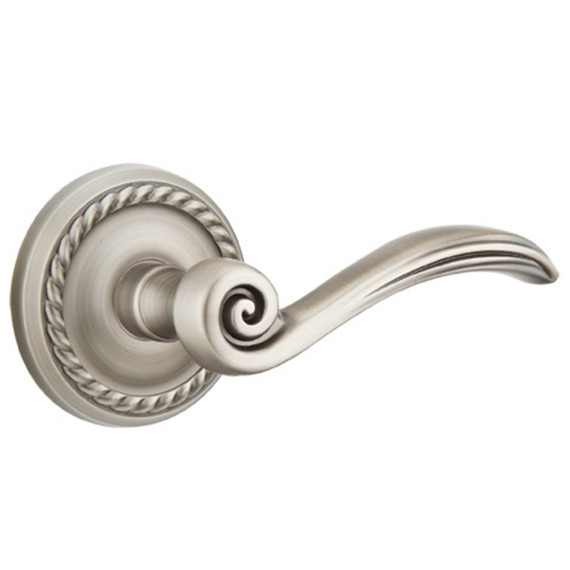 Emtek 8101-EN-US15A Elan Door Lever Passage Set With Rope Rosette Pewter