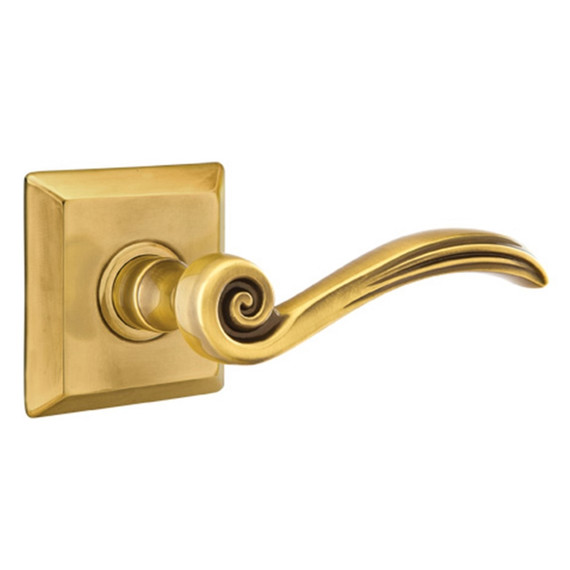 Emtek 8131-EN-US7 Elan Door Lever Passage Set With Quincy Rosette French Antique