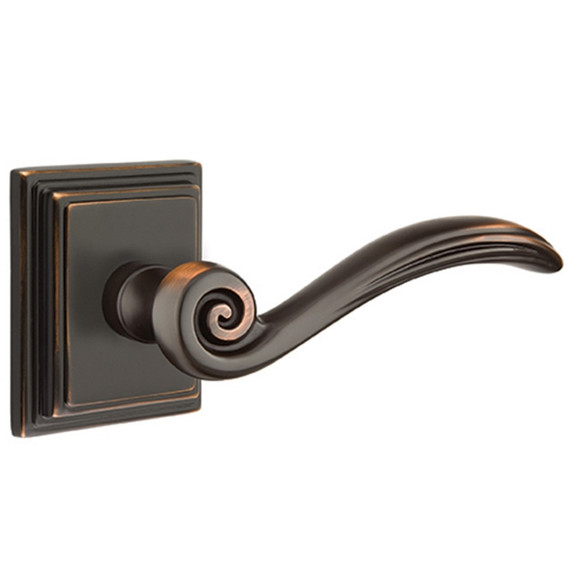 Emtek 8161-EN-US10B Elan Door Lever Passage Set With Wilshire Rosette Oil Rubbed Bronze