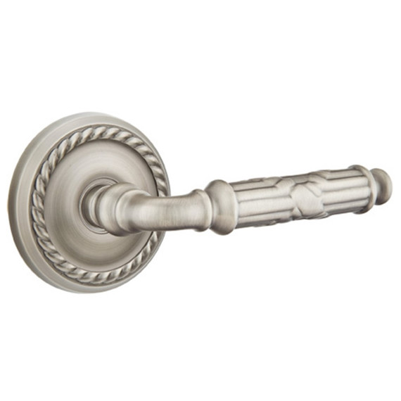 Emtek 8101-RBL-US15A Ribbon & Reed Door Lever Passage Set With Rope Rosette Pewter