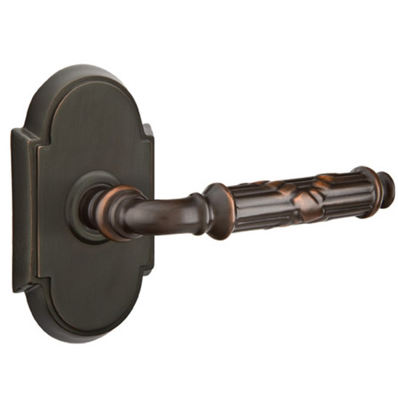 Emtek 8108-RBL-US10B Ribbon & Reed Door Lever Passage Set With #8 Rosette Oil Rubbed Bronze