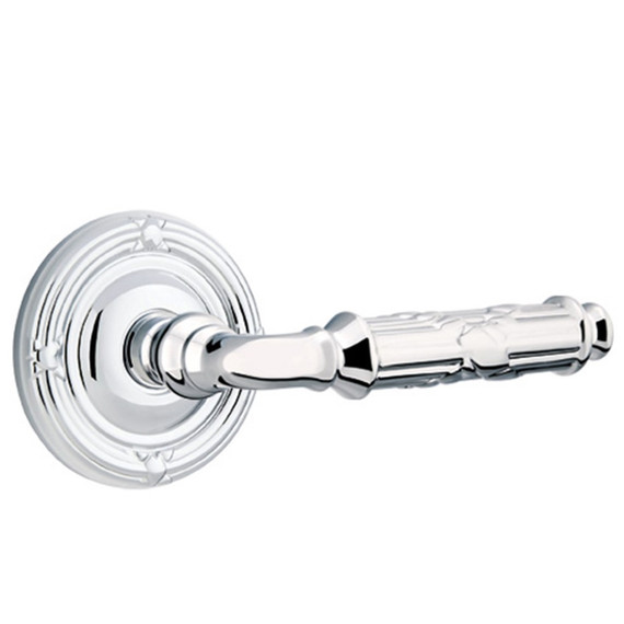 Emtek 8207-RBL-US26 Ribbon & Reed Door Lever Privacy Set With Ribbon & Reed Rosette Polished Chrome