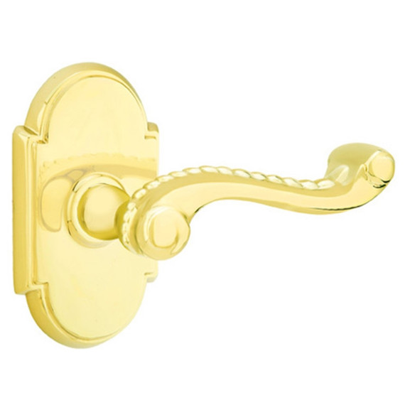 Emtek 8058-RL-US3 Rope Door Lever Dummy Set With #8 Rosette Polished Brass
