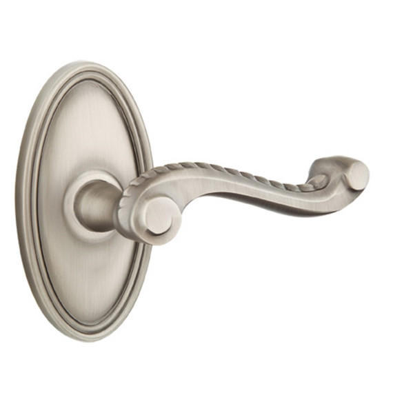 Emtek 8520-RL-US15A Rope Door Lever Dummy Set With Oval Rosette Pewter
