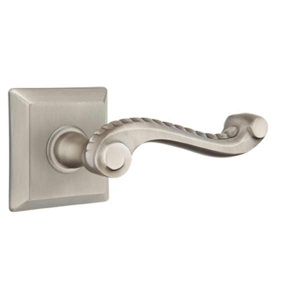 Emtek 8531-RL-US15A Rope Door Lever Dummy Set With Quincy Rosette Pewter