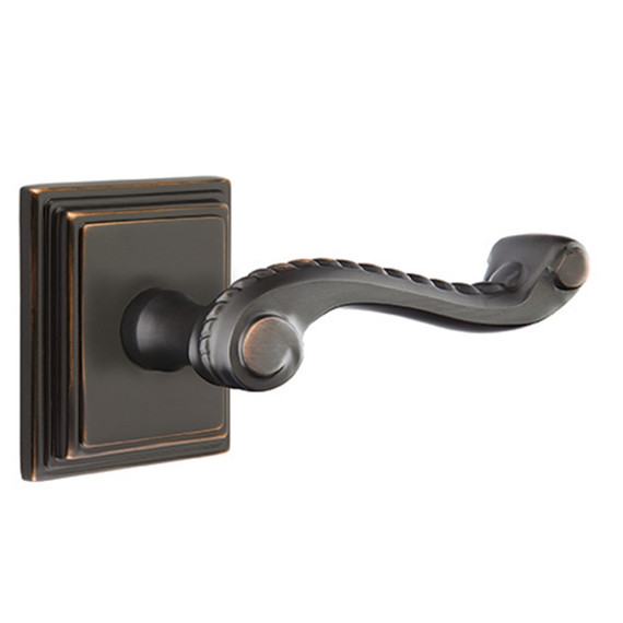 Emtek 8561-RL-US10B Rope Door Lever Dummy Set With Wilshire Rosette Oil Rubbed Bronze