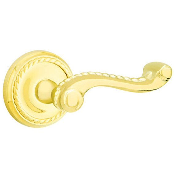 Emtek 8101-RL-US3 Rope Door Lever Passage Set With Rope Rosette Polished Brass