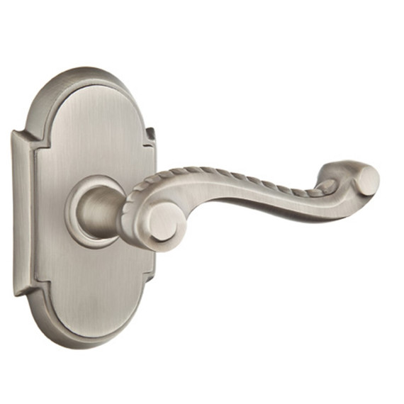 Emtek 8108-RL-US15A Rope Door Lever Passage Set With #8 Rosette Pewter