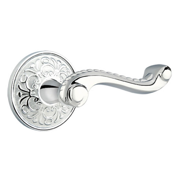 Emtek 8206-RL-US26 Rope Door Lever Privacy Set With Lancaster Rosette Polished Chrome