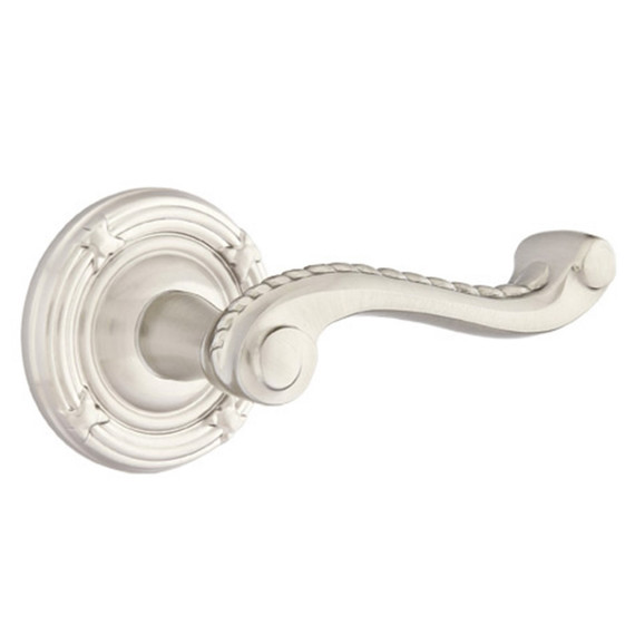 Emtek 8207-RL-US15 Rope Door Lever Privacy Set With Ribbon & Reed Rosette Satin Nickel