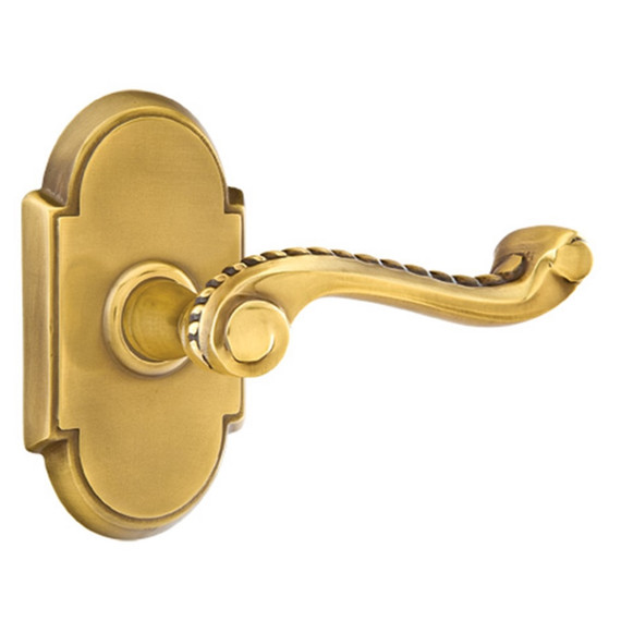 Emtek 8208-RL-US7 Rope Door Lever Privacy Set With #8 Rosette French Antique