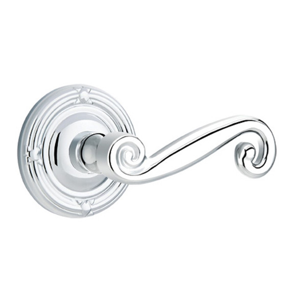 Emtek 8057-R-US26 Rustic Door Lever Dummy Set With Ribbon & Reed Rosette Polished Chrome